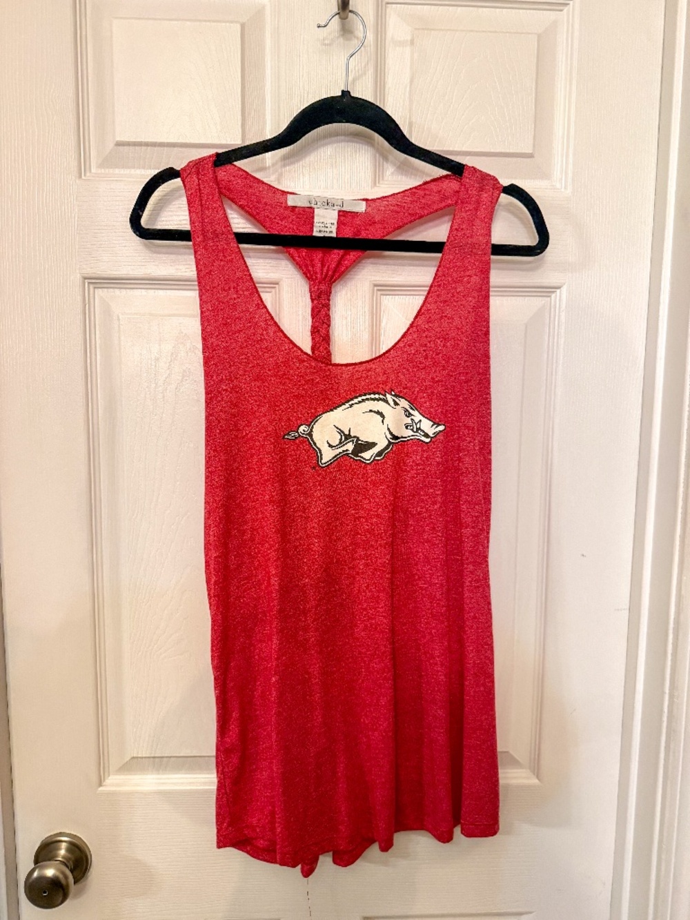 Chicka-D red Arkansas Razorback women's tank top, Size XL